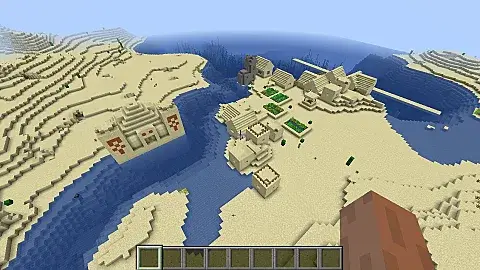 Combination of a desert temple and a village